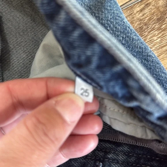 Boyish Blue Straight Leg Jeans with Gold Stitching - Picture 6 of 14